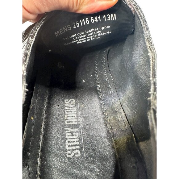 Stacy Adams Vintage Mens Brown Size 13 M Brown Leather Croc Print Dress Shoes - Picture 9 of 9